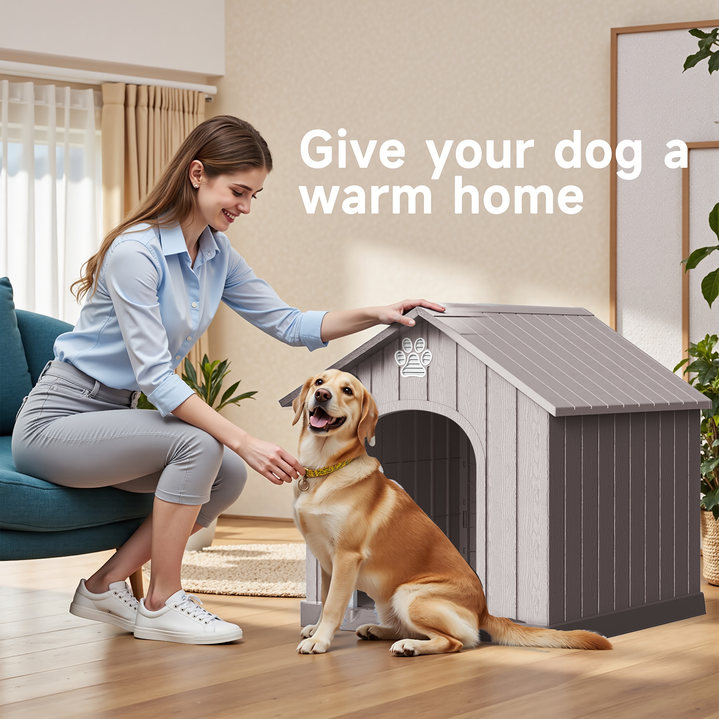 xxxl   slanted roof dog house uv proof and ventilated   large dogs and multi animal use suitable for indoor and outdoor   a   and   for pets decoration of christmas thanksgiving day