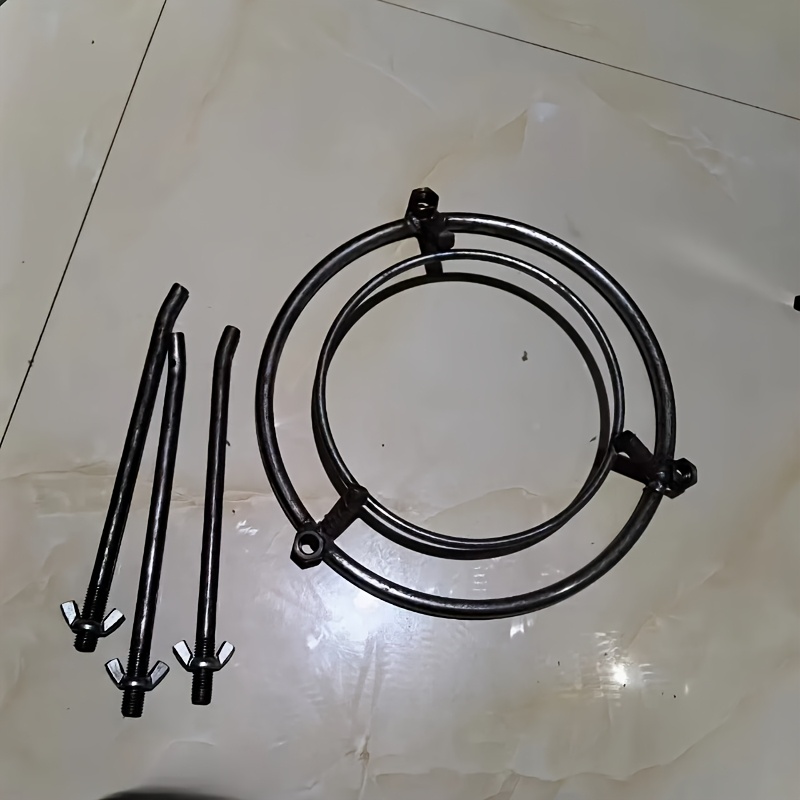 tripod portabil și detașabil din oțel pentru camping - ideal pentru oale olandeze, grătare și focări, suport rotund de gătit în aer   din metal cu mâner de transport 1