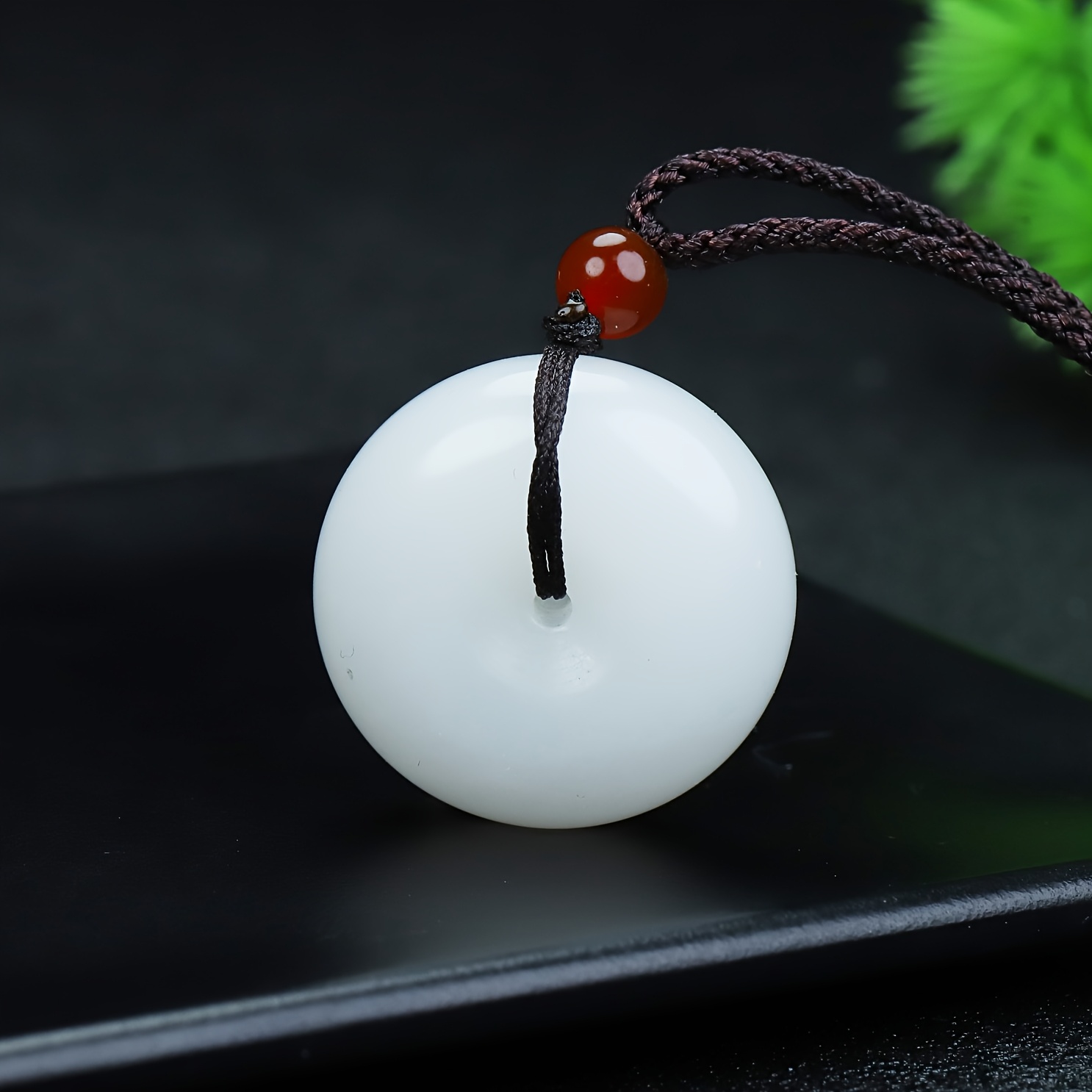 Natural Stone Peace Charm Pendant, Unisex Necklace