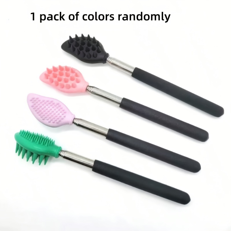 1pc color random retractable back scratcher silicone   scratcher massager kit with retractable back neck head beard suitable for women and men Product details 0