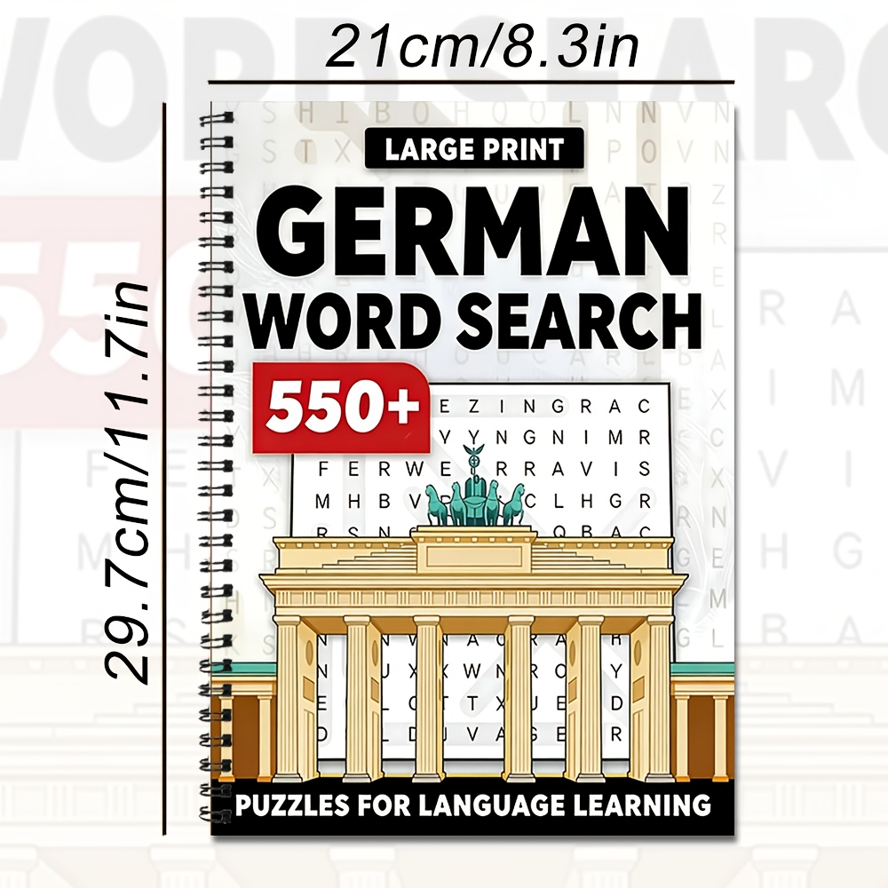 Image of German Puzzle Book | Large Print Edition, Containing A Of Vocabulary, Perfect For Brain Training, Easy To Carry, And An Ideal Holiday Gift