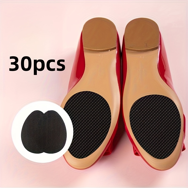 Image of 30/40pcs Black Oval Rubber Anti-slip Shoe Pads, Wear-resistant Protective Inserts, Suitable For All Shoe Types - Black, Self-adhesive Sole Protectors, Prevent Slipping, Enhance Grip