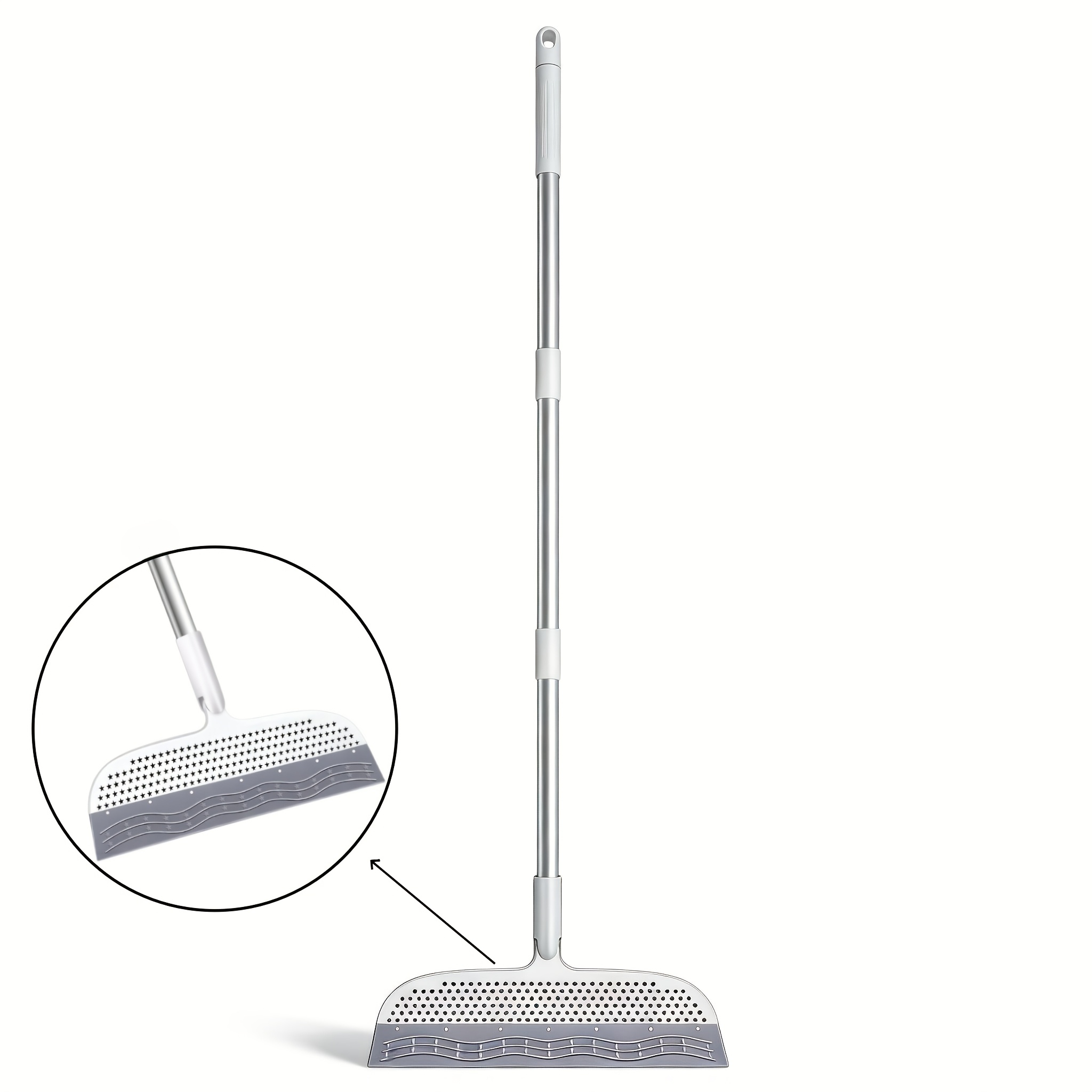 E-shop Reinigungsbürste 49'' - Abnehmbarer Kopf, doppelseitiger Schaber, Haarentfernung für Haustiere & Staub, für mehrere Oberflächen