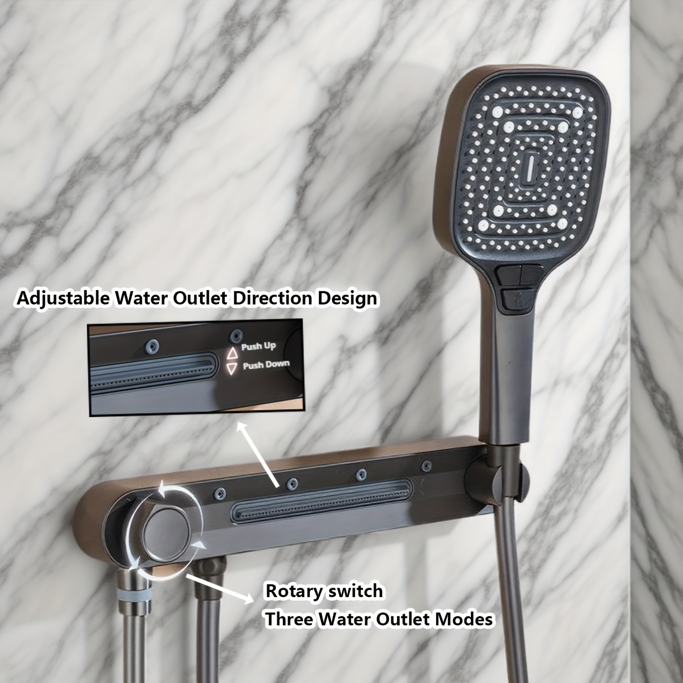 3-Mode Shower Water Outlet Rack & Shower Head Set