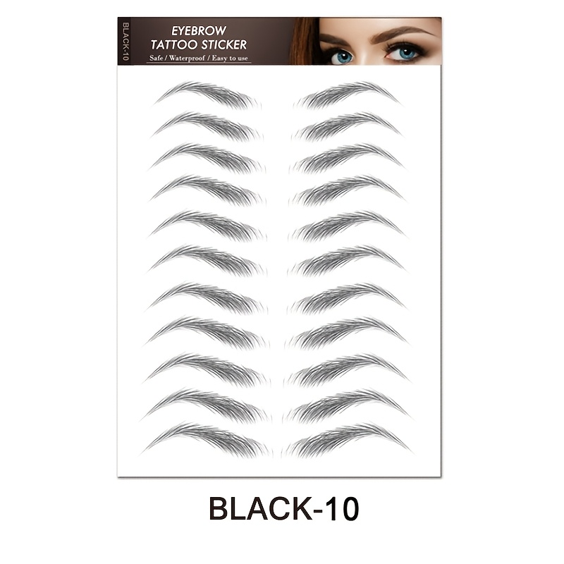Bionic Black Eyebrow Temporary Tattoo Sticker