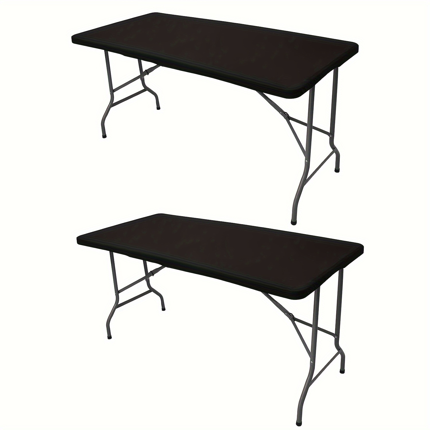 TEMU 2pcs Half Pack Table Cover Polyester Elastic Table Cover Washable Reusable Universal 6-foot Rectangular Table Cover Suitable For Family
