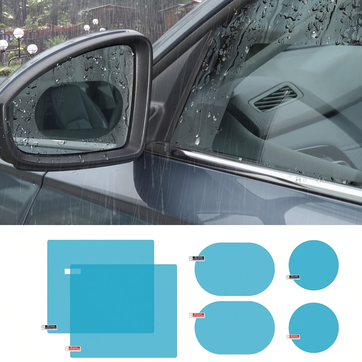 

6pcs Car Mirror Film - Rainproof, Waterproof, Transparent Pvc Material For Car Models