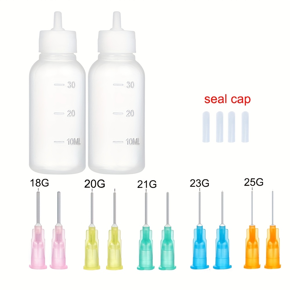 Image of 30/50ml Glue Precision Tip Applicator Bottle, Needle Tip Squeeze Bottle With 18ga 20ga 21ga 23ga 25ga Blunt Needle And Storage Caps, Oil Dropper Bottle, Glue Applications, Acrylic Painting