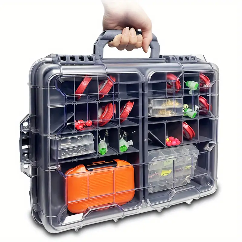 Multi compartment Storage Box Double layer Fishing Tackle - Temu