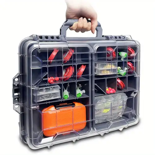 TOPIND Large Multi-Layer Fishing Tackle Box Tool Organizer Toolbox Storage  Carry Case Plastic Lure Bait Case Big Storage Boxes Toobox with 4 Drawer 