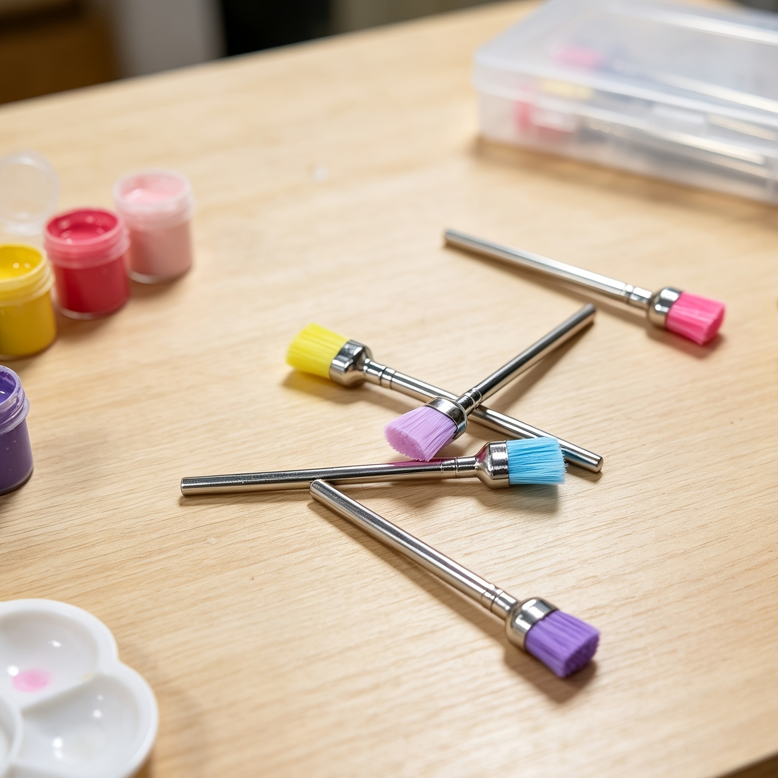 3pcs Colorful Nail Polisher Cleaning Brushes