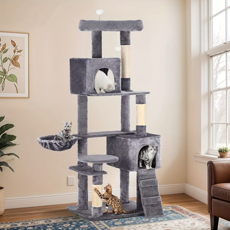 

71" Cat Tree Tall Condo Cats Tower Indoor Activity Center Playing House