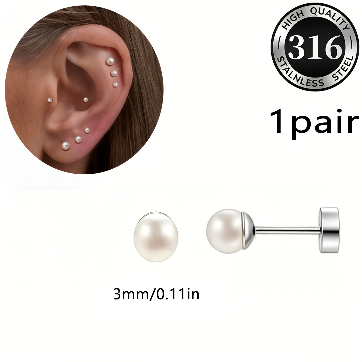 Women's Fashion Round Stud Earrings, Everyday Wear