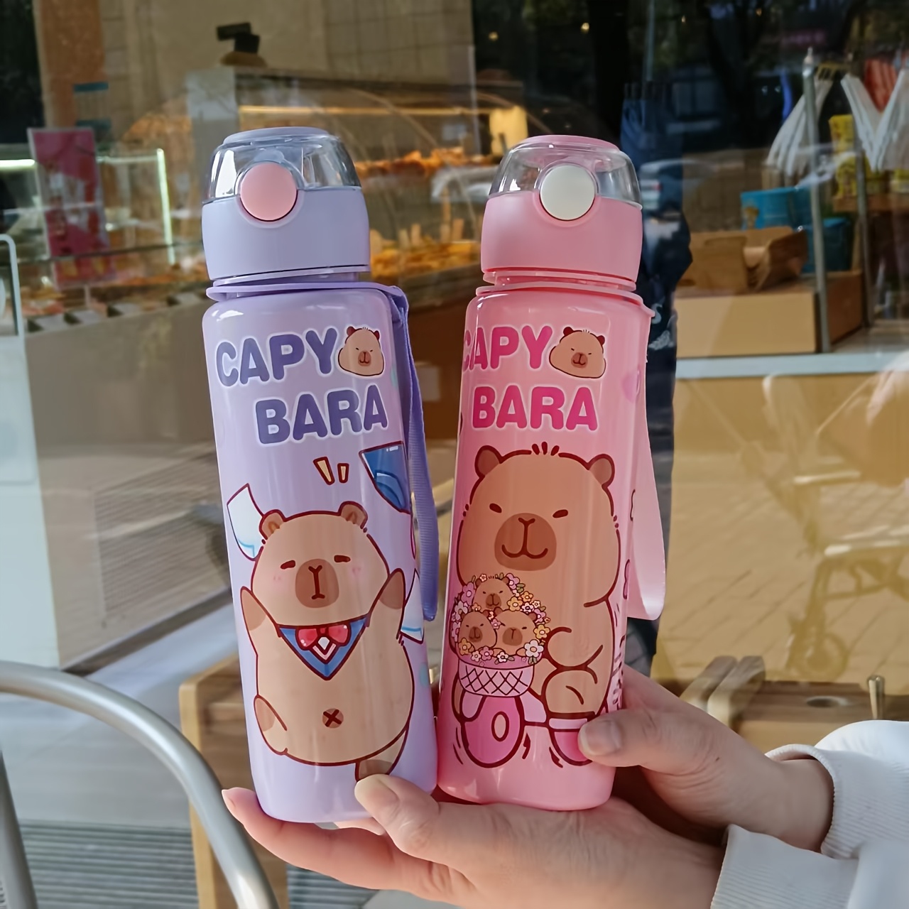 Bouteille D'eau Capybara Avec Couvercle Et Porte-clés Mignon Bouteille