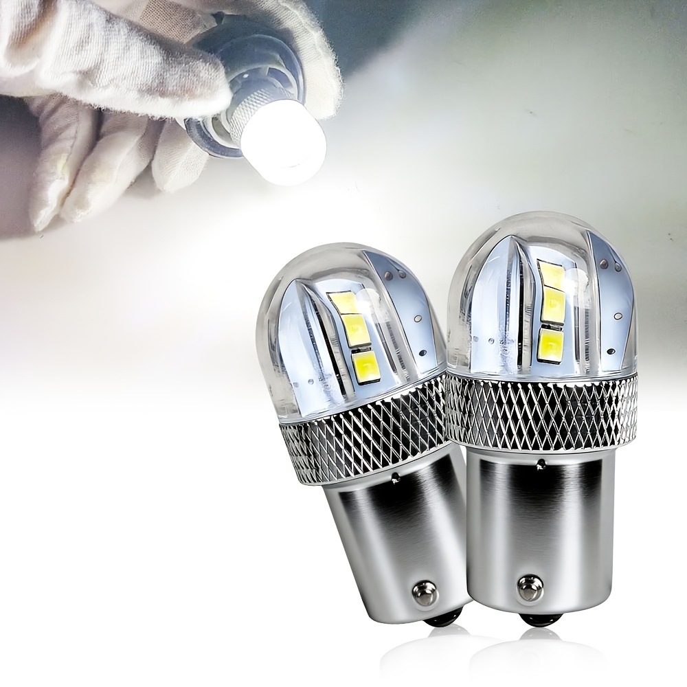 TEMU 2pcs High Brightness Led Car Brake Light Bulbs With 3030 Lamp Beads Lens For More Concentrated Light 1156 S25 G18 R5w 1156p Ba15s P21w Driving