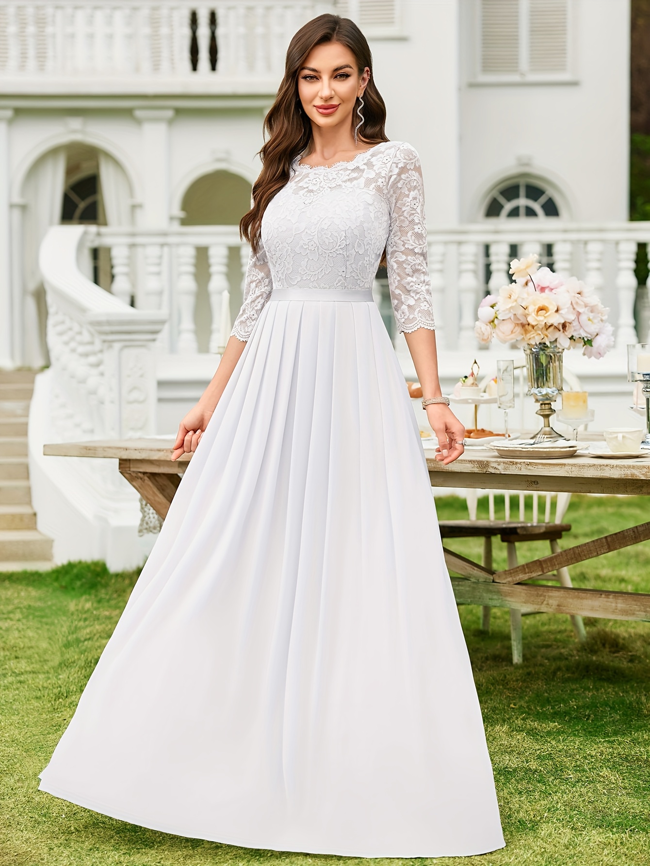 Royal Blue Bridesmaid Dresses Blue Lace Dress With Sleeves Red Carpet Lace  Dress Modest Sheath V-