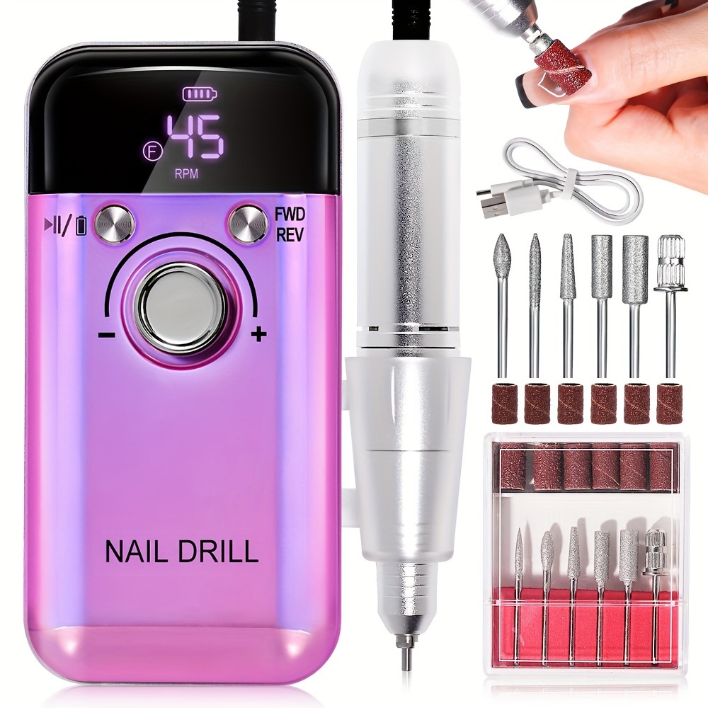 

45000rpm Nail Drill Machine Electric Portable Nail File Rechargeable Nail Sander For Gel Nails Polishing For Home Manicure Salon