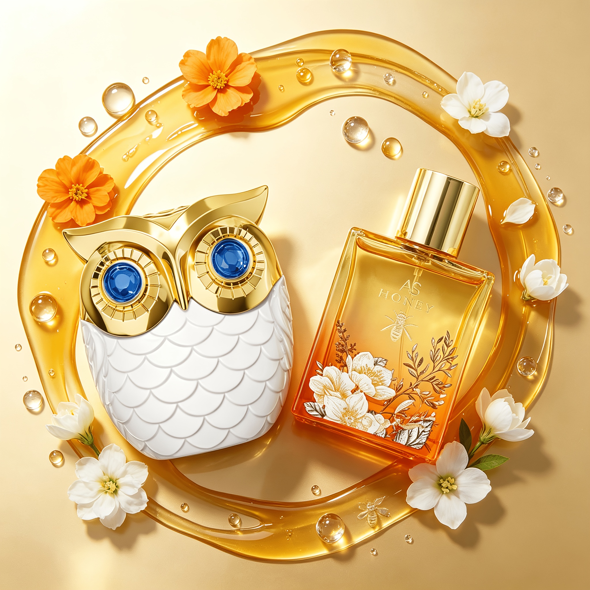 Image of 2pcs Honey Golden Perfume Set For Women | White 100ml & Bottle 50ml | Sweet Oriental & Gourmand Edt | Long Lasting Elegant Fragrance | Niche Luxury | Birthday Valentine's Day Romantic Gift