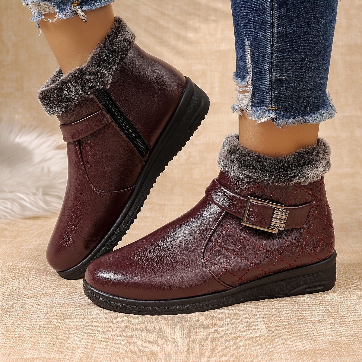 Ultra-Warm Winter Boots with Thick Sole for Outdoor Hiking
