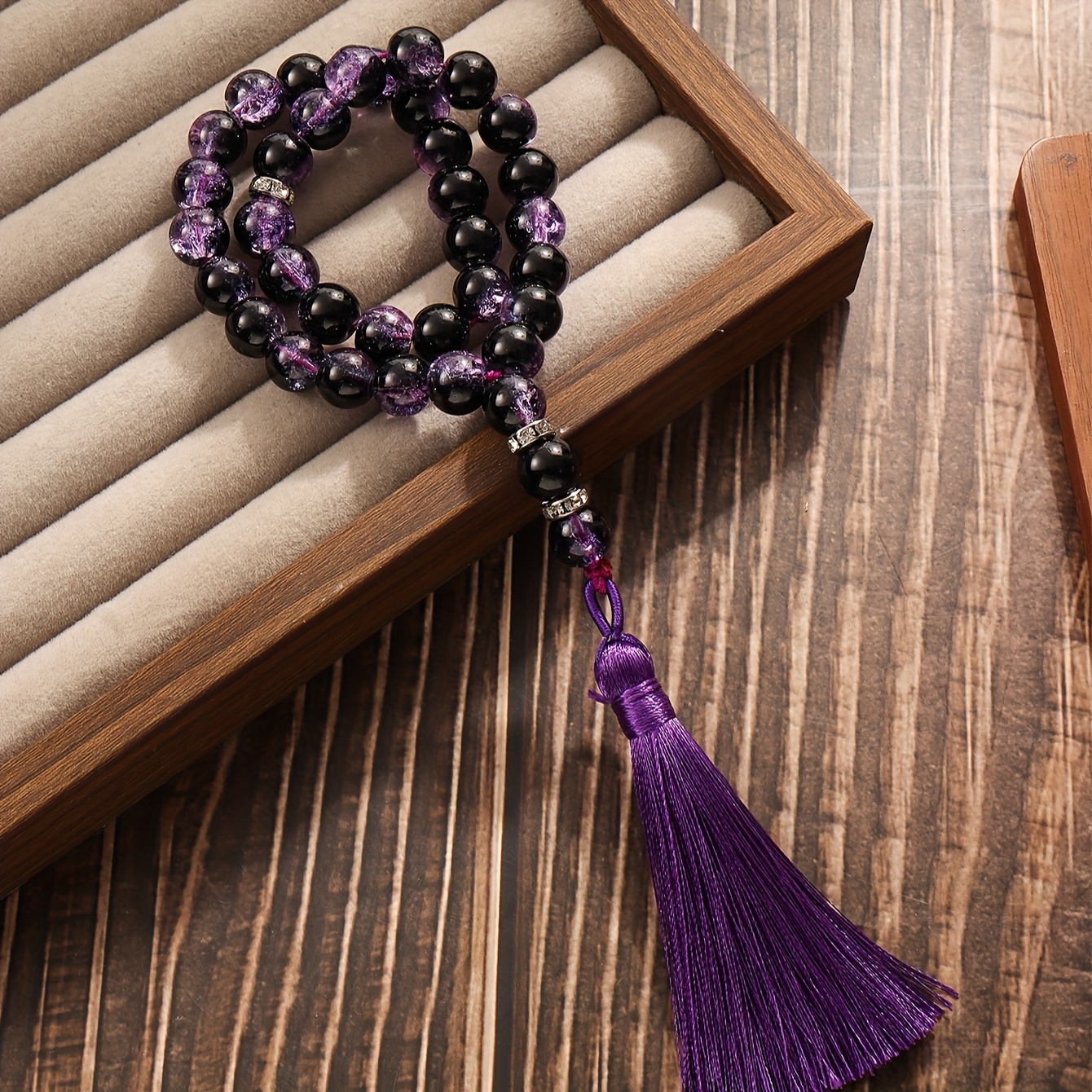 E-shop Lila und bunte Glasarmbänder, muslimische Gebetsperlen, Gebetszählwerkstätten, handgefertigte 10 mm Tasbih