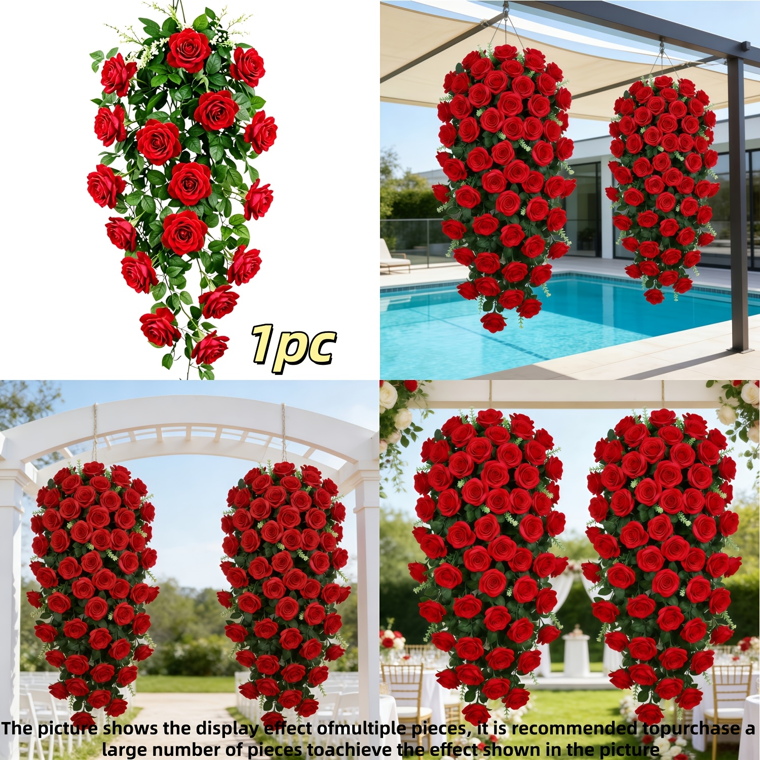 1pc Large Artificial Simulation Flower Wall Hanging Decoration Perfect For Spring Summer Outdoor Garden Modern Decor Faux Flowers, Decoration, Living Room Fake Flowers, Wedding Additions, Flowers