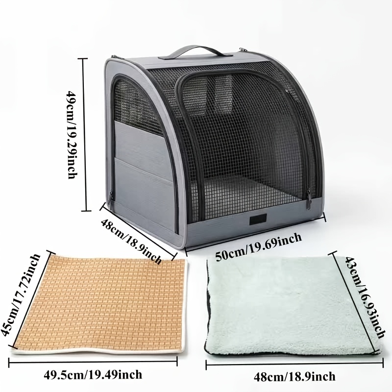 Multifunctional Pet Car Travel Kit - Breathable Mesh Crate With Dual-use Comfortable Pad - Roll- For , Spacious And Non-restricting, Stable Structure For Pet Safety