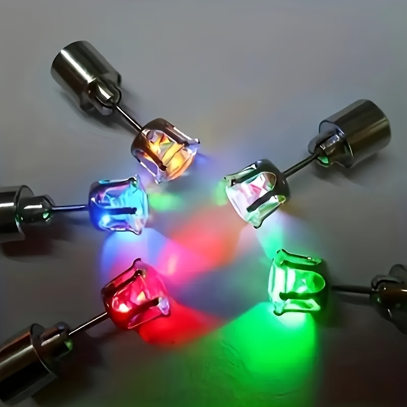 

2 Pcs Led Flashing Color-changing Earrings - Unisex Accessory
