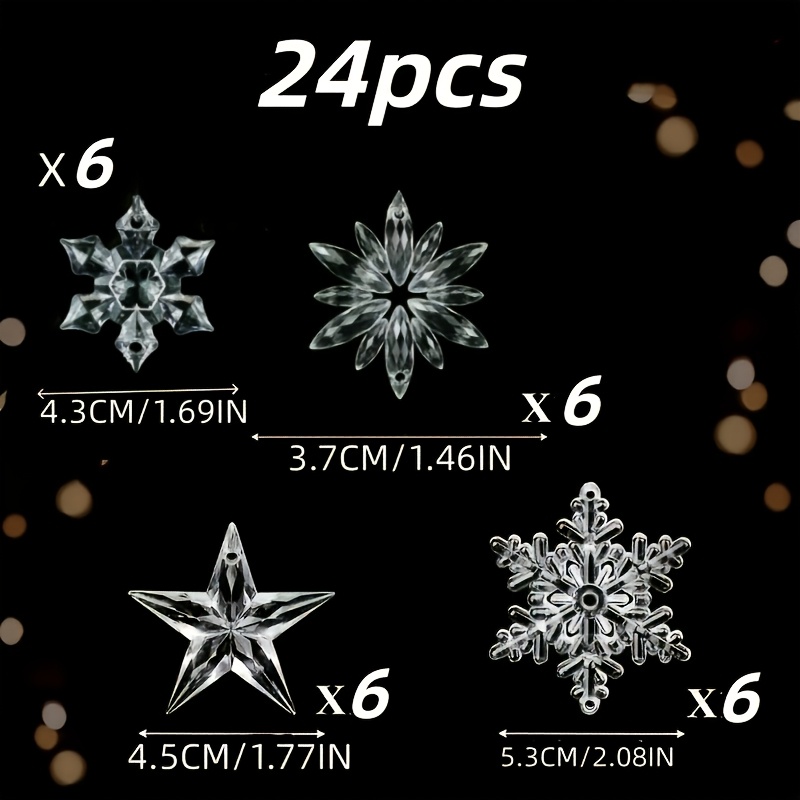 TEMU 24 pezzi/Fiori di di Natale Ornamenti in /Decorazioni da appendere per di Natale/Decorazioni per la casa per le feste