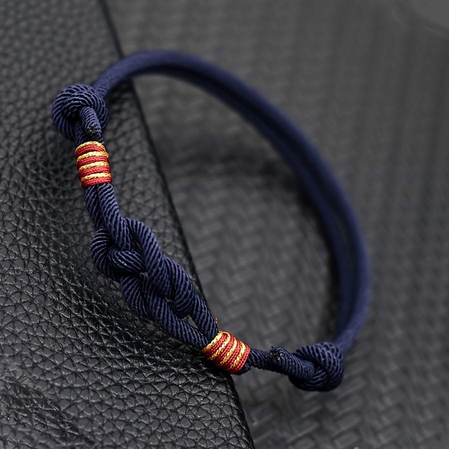 TEMU 1pc Minimalist A-grade Nylon Rope Woven Heart Knot Ins Niche Design Men Women Commemorative Hand Rope