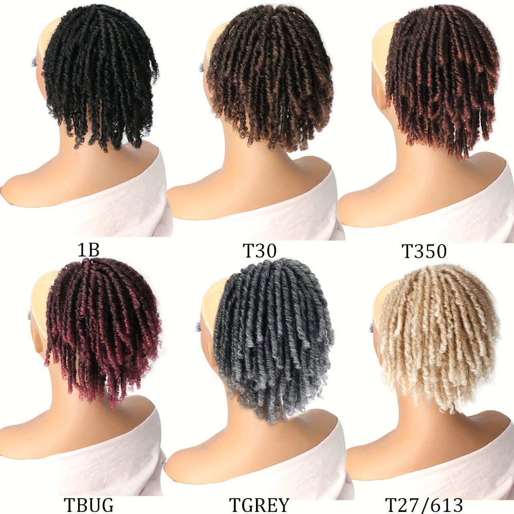6 inch short dreadlocks drawstring ponytail hair extensions synthetic   locs clip in pony tail hair piece for women details 0
