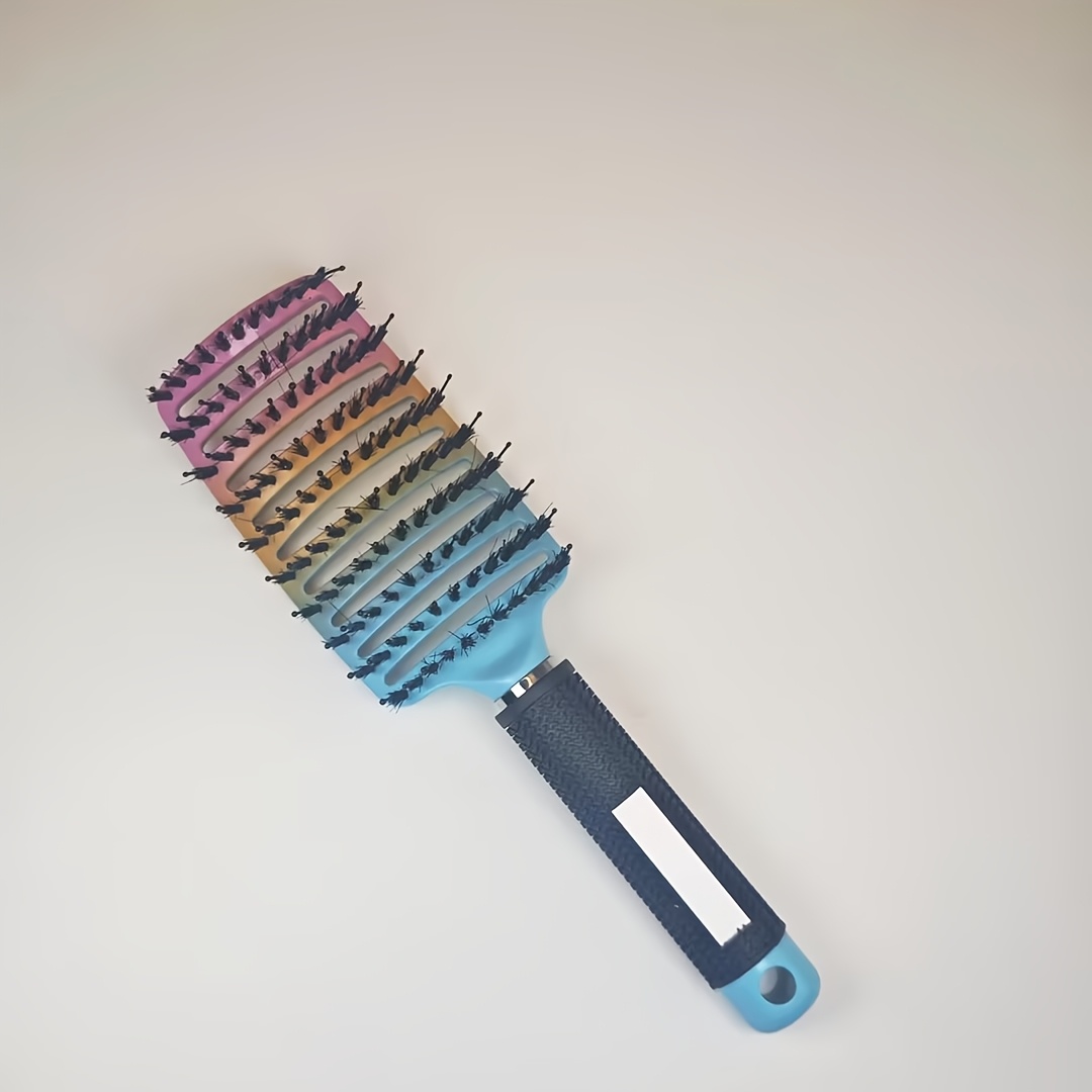 Gradient Hollow Large Curved Comb for Smooth Curls