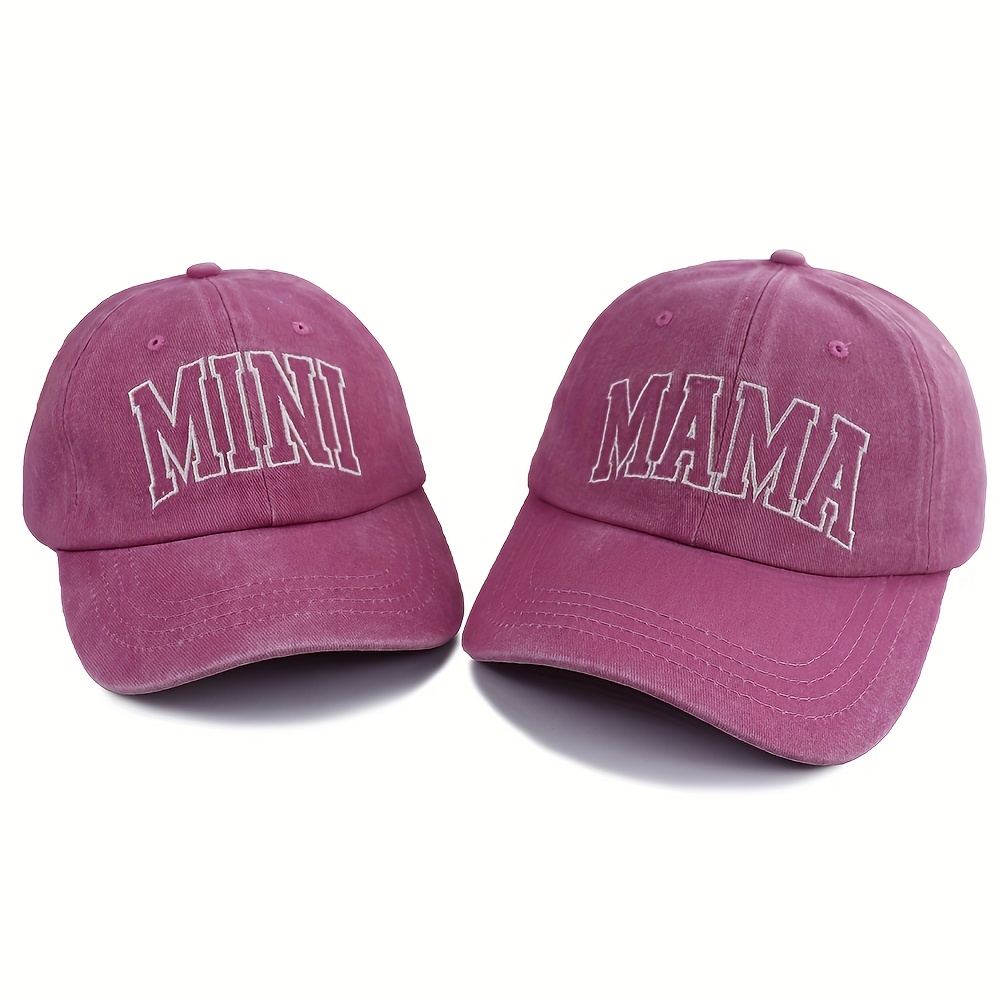 TEMU 2pcs Mommy And Me Matching Outfits, Mama & Mini Hat For Mother Mama, Mom Baseball Set For Mothers Day Birthday Gifts
