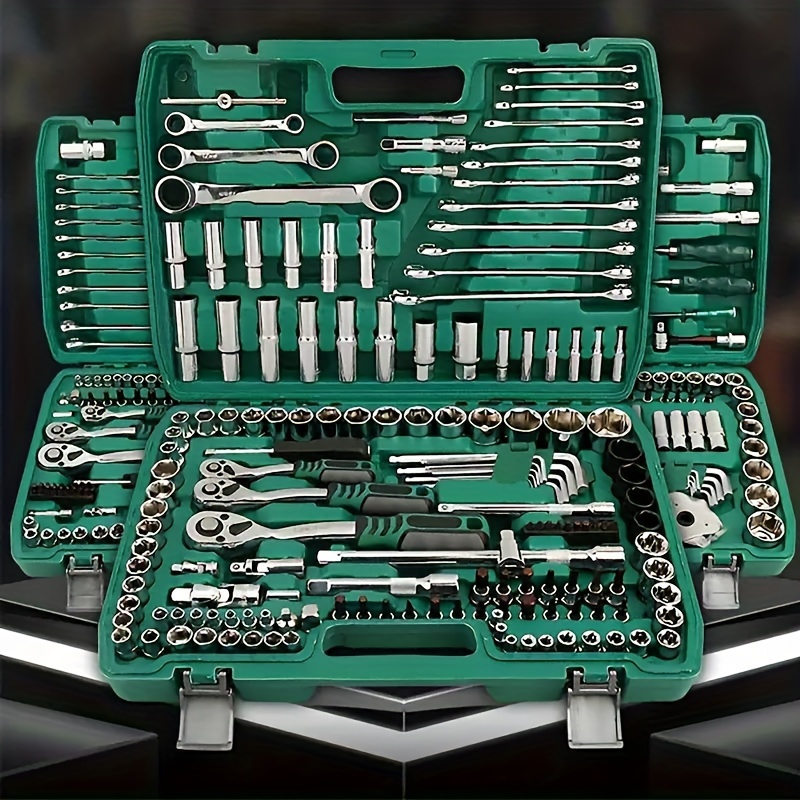 216 151 53pcs tool set mechanictool kits for auto repair and household mechanical tool kit for car bike repair tools   4 3 8 drive depth and standard sockets ratchet torque wrench screwdriver socket combination tool kit