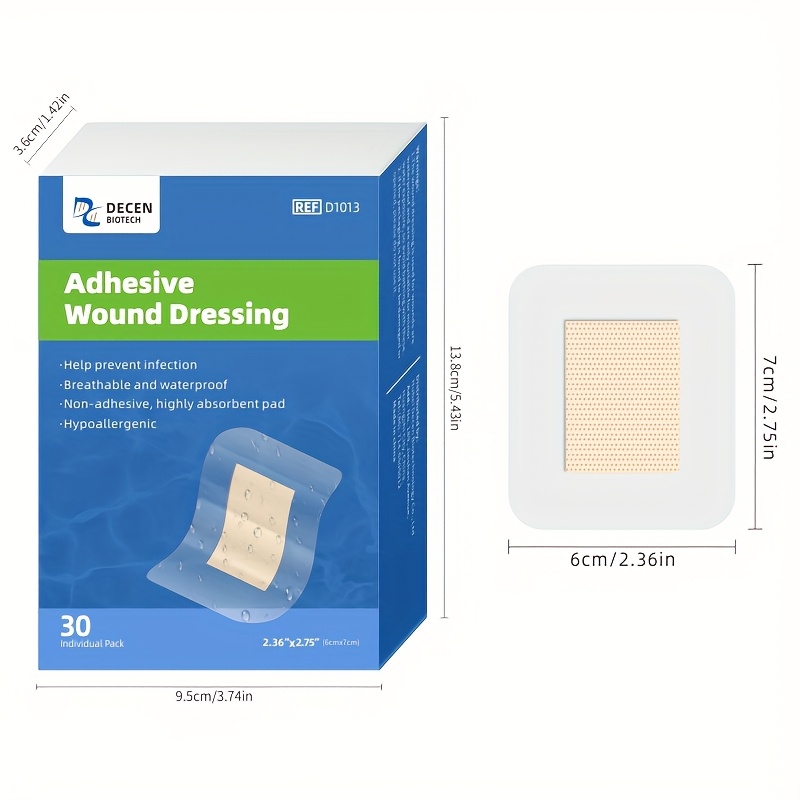 30pcs High Quality Wound Dressing Stickers - Skin-Friendly, Self-Adhesive Bandages, Ideal for Minor Injuries, Cuts & Scrapes, Comfortable and Easy to Use, Protect Wounds While Taking a Shower or Swimming - Image 2