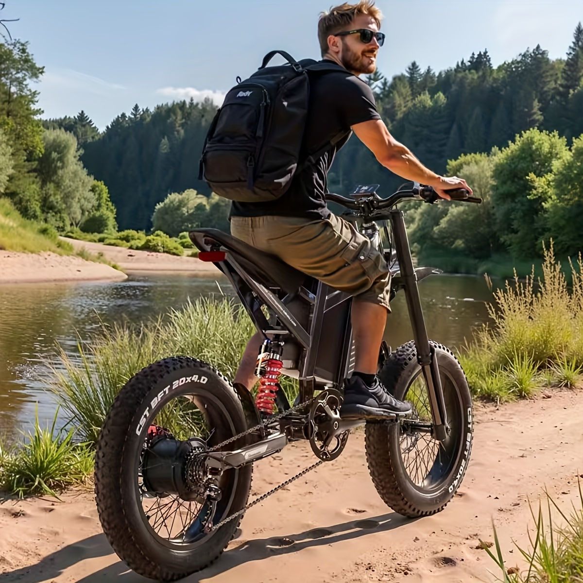 christmas gift   electric mountain bike 60 v 30 ah hydraulic     gears 20 x 4 0 wide tyre double shoulder shock absorber adult mountain electric motorcycle bike Product details 6