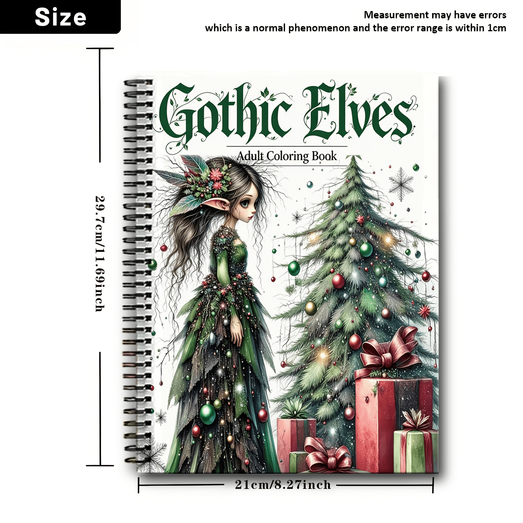 TEMU 25-page Gothic Elf Coloring Book With Spiral Binding - Suitable For &, Elf Queen Magical Creatures, Stress Gift, Themed Pages For Halloween,