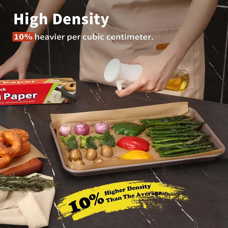 1 roll unbleached parchment paper non stick serrated cutter for baking cooking air fryer silicone oil resistant ideal for chicken fish vegetables more serrated nonstick paper Product details 4
