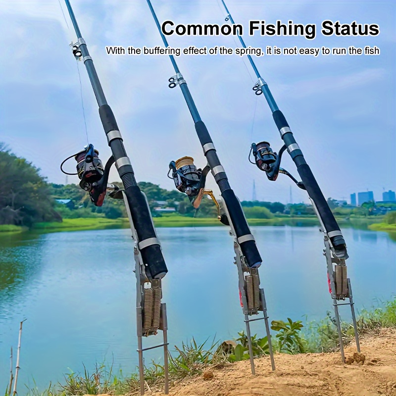 

1pc Adjustable Folding Fishing Rod Holder - Stainless Steel Pole Bracket With Ground Suppor