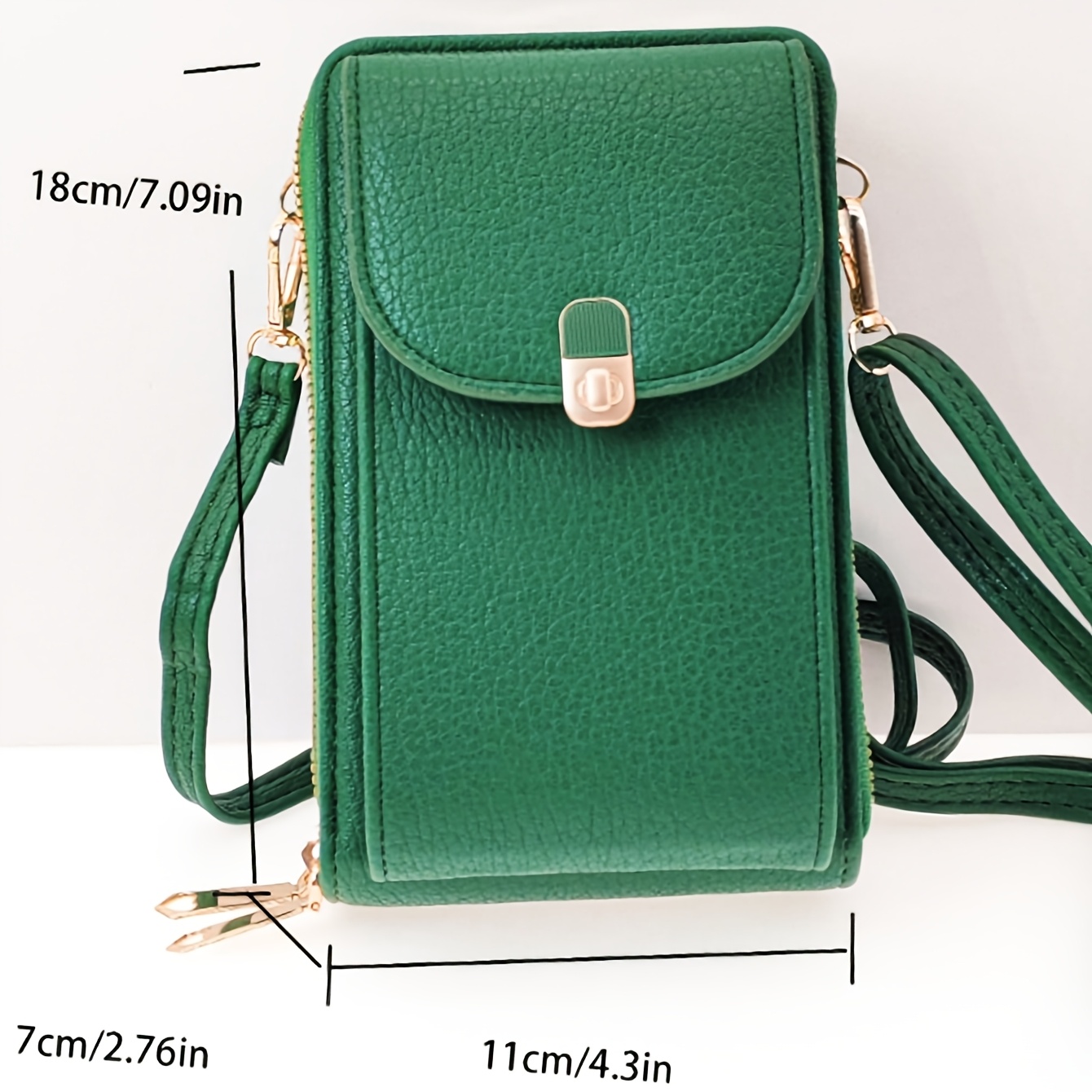 TEMU Multifunctional Large Capacity Double-layer Zipper Phone Wallet, Fashionable Pattern Casual Travel Crossbody Bag