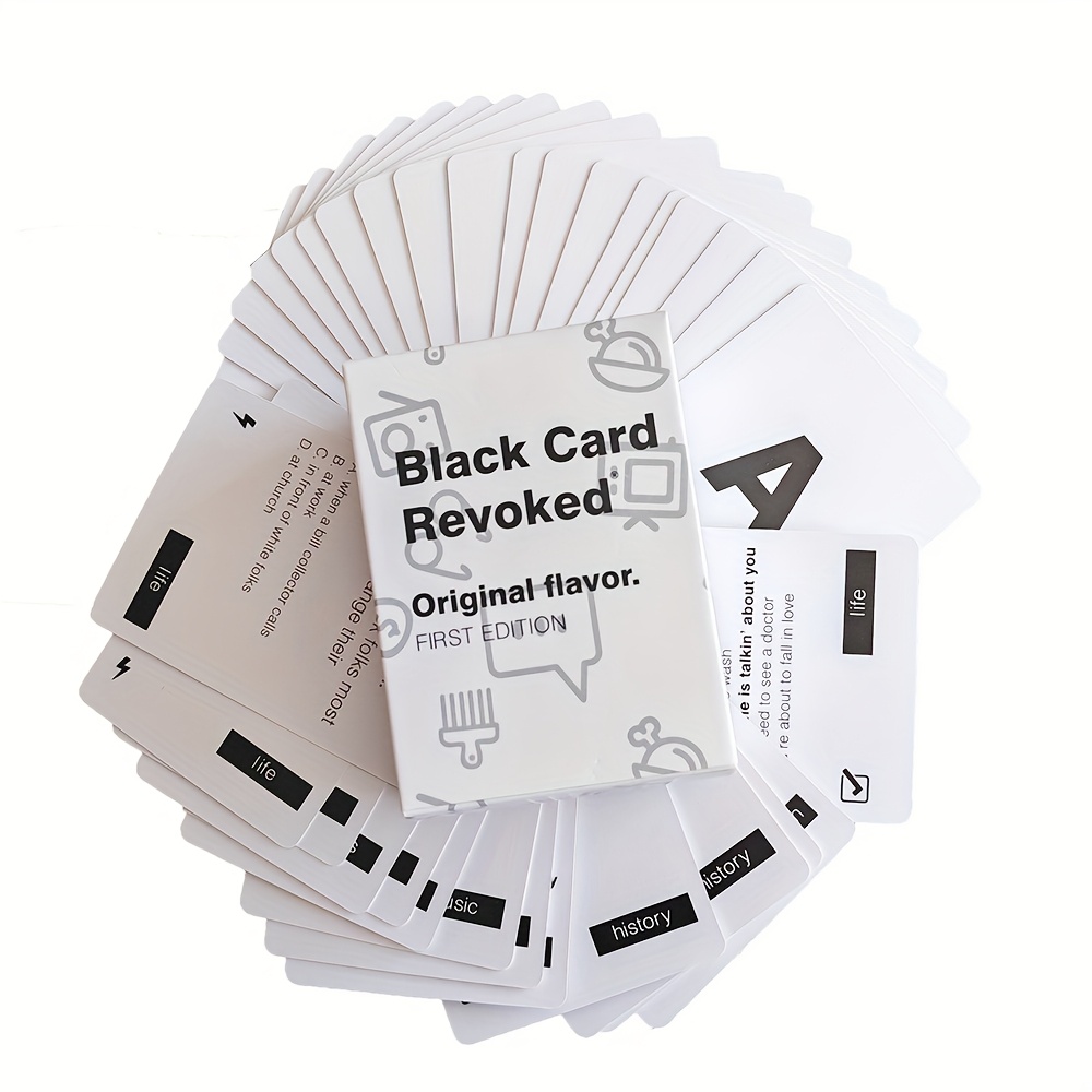 Black Card Revoked Party Game for The Culture - Fifth Edition with Original Flavor & Limited Edition Content | Hilarious Icebreaker Questions, Dance & Sing Challenges | Premium Cardstock for Game Nights, Social Gatherings & Events, Event Icebreakers, Vibrant Package, Durable Game Cards