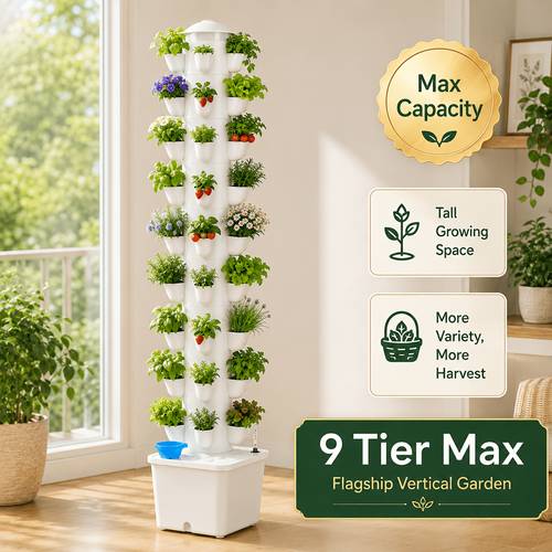 vertical hydroponic planter tower multi tier soilless growing kit for herbs vegetables flowers and strawberries indoor outdoor garden