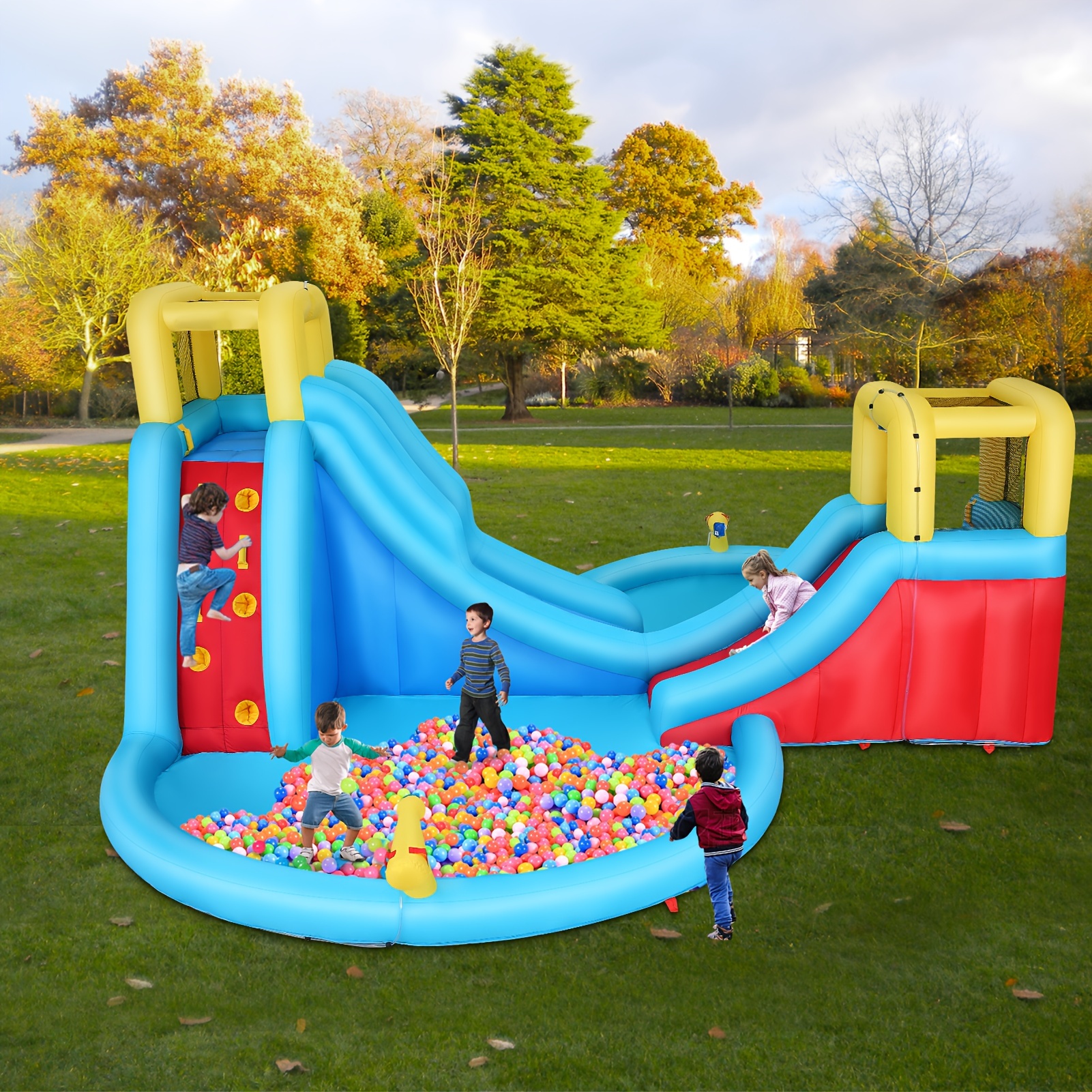 tobogán agua inflable patio trasero niños casa Temu