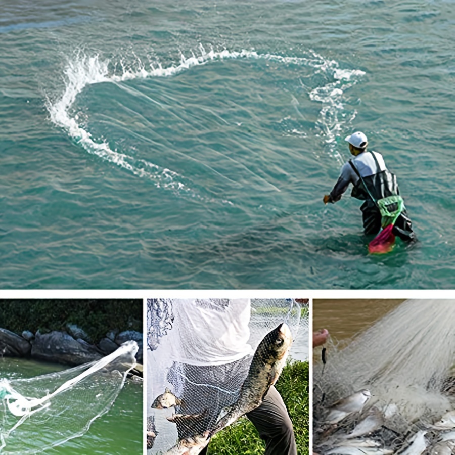 Flying Disc Style Fishing Net Hand Cast Net Outdoor Fishing - Temu