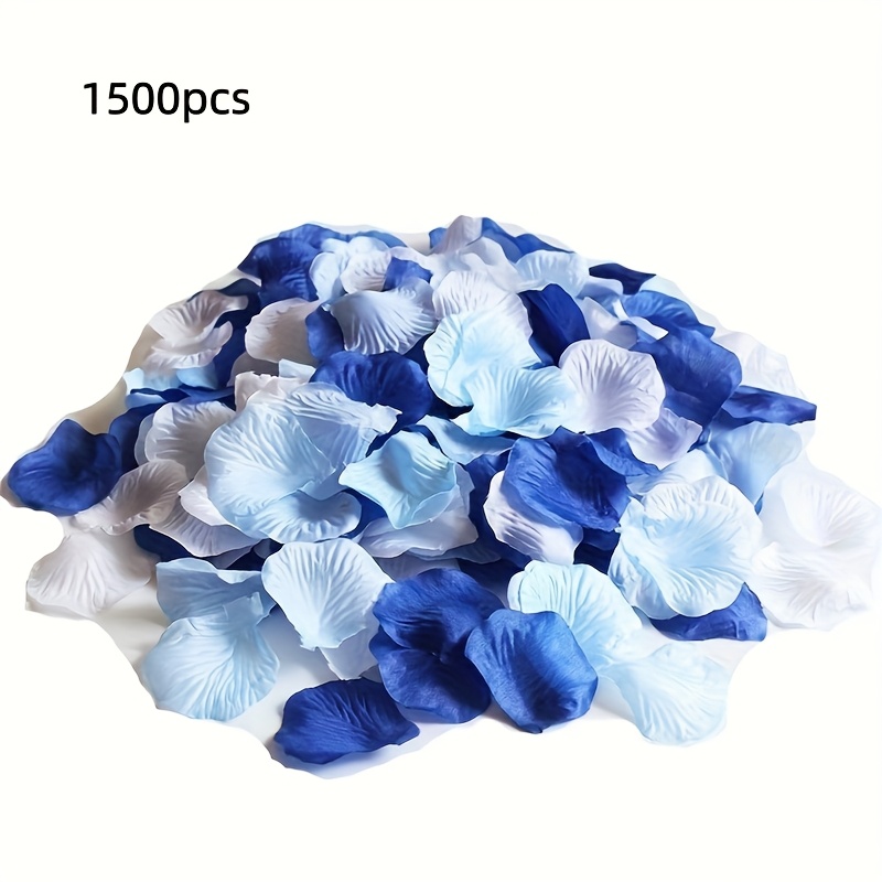 Mixed Pack Of Blue And White Artificial Rose Petals In Quantities Of 300, 900, Or 1500