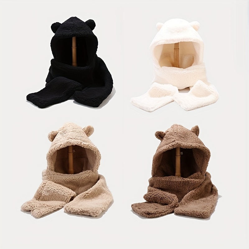 

And Hat And Two- Set Bear Thickened Hat Set