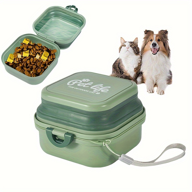 

Multifunctional Pet Double Bowls Portable Plastic Double- Dog Bowl Bowl For Pet Camping Walking Cat Bowl Set