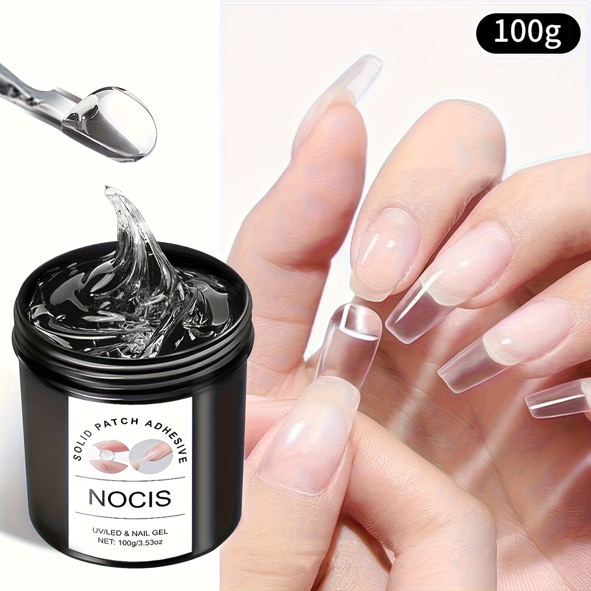 TEMU 100g Of Solid Builder Gel For Nails, Featuring A Large Capacity Clear 3d Sculpting Gel, Perfect For Non-sticky Hand Building And Carving For Hard For Nail Extensions In For Nail Art Salons