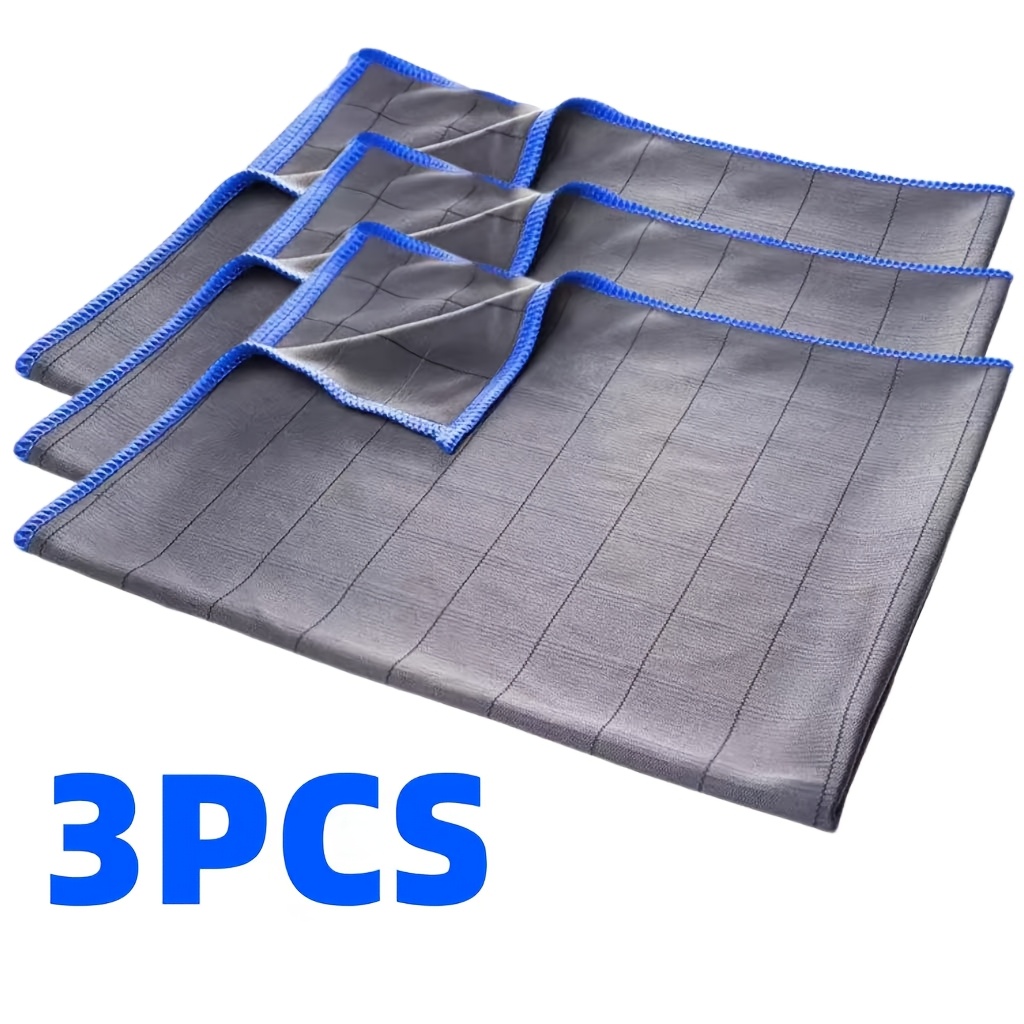 E-shop Super saugfähiges" 3X Carbon-Mikrofaser-Glasputztuch, 500GSM universelles Polier- Reinigungstuch, für Brillen, Fenster, Spiegel, Küchen-