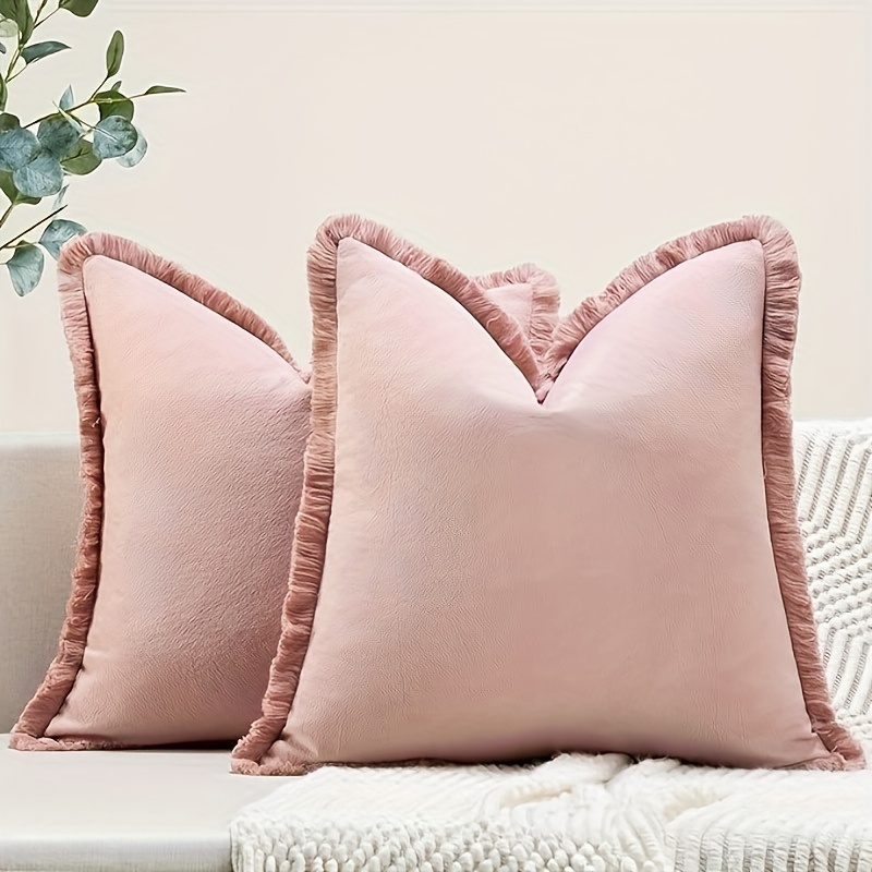 

Foindtower 2pcs Set Decorative Linen Tassel Pillowcase Comfortable Bohemian Farmhouse Cushion Cover With Tassel Soft Pillowcase Suitable For Sofa Room Home Decoration, Bohemian Style Style