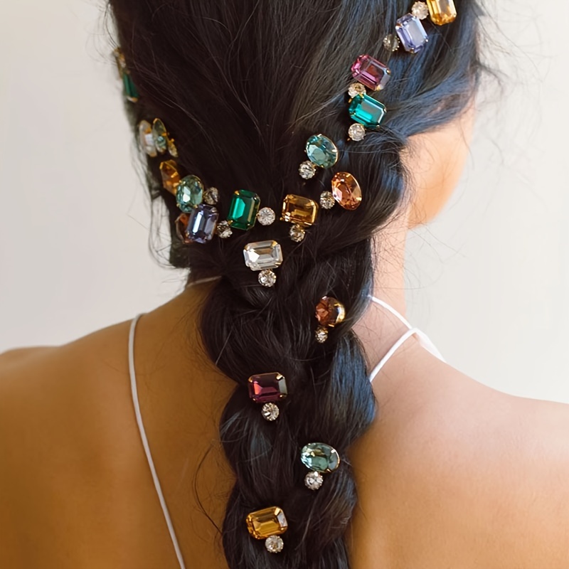 

6-pack Korean Style Hair Clips, Vintage Bohemian Round Hair Accessories, Random Style, Alloy Material, Hairpins For Party Hairstyling